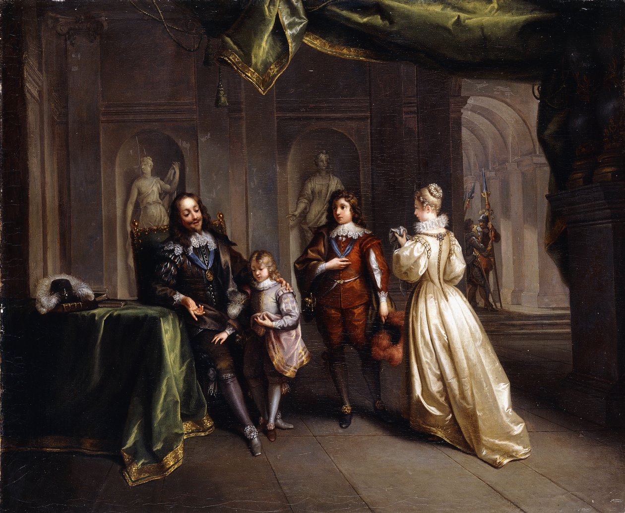 Kuningas Kaarle jättää lapsensa, n. 1721 tekijältä Jean Raoux