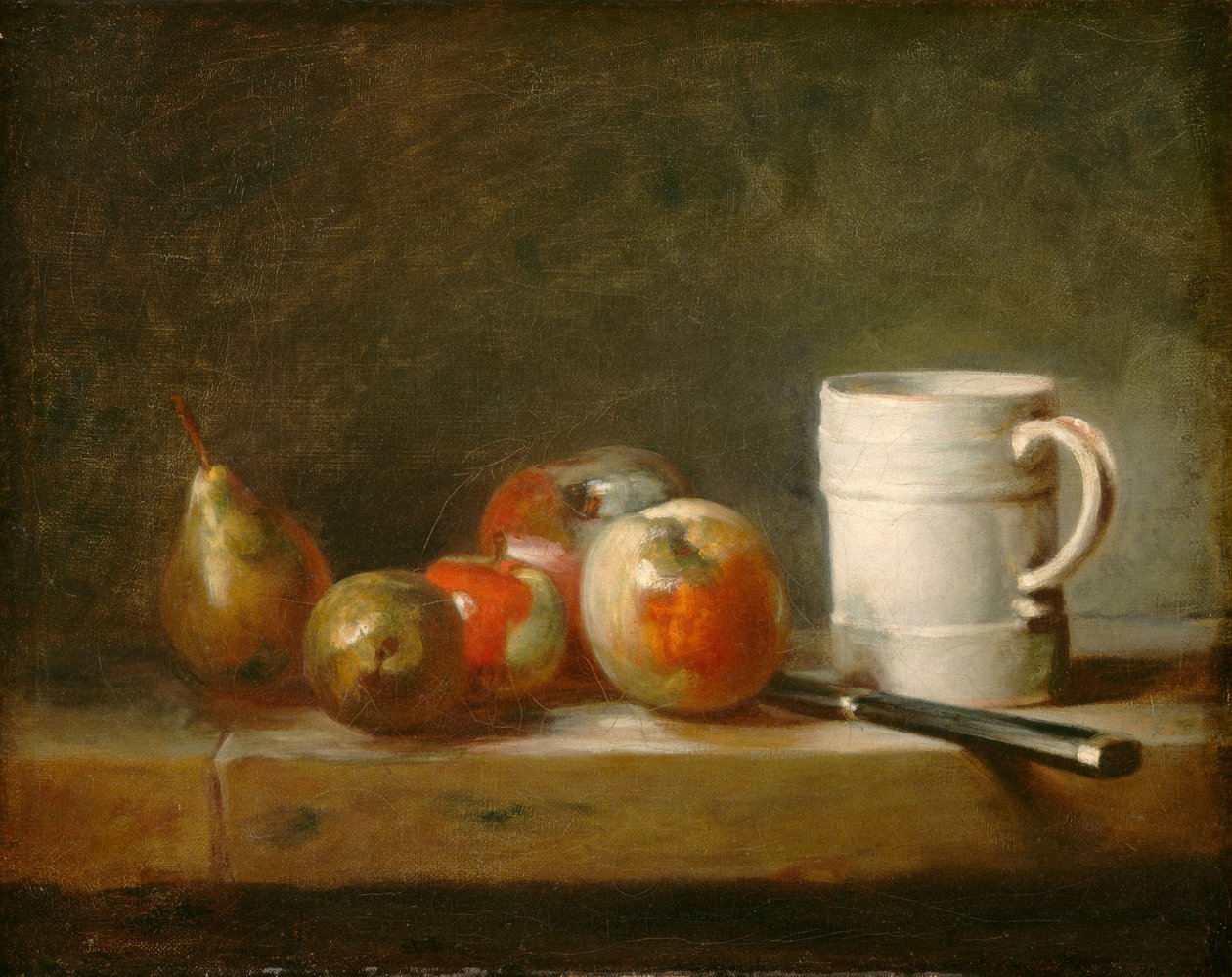 Asetelma valkoisen mukin kanssa, c. 1764. tekijältä Jean Baptiste Simeon Chardin