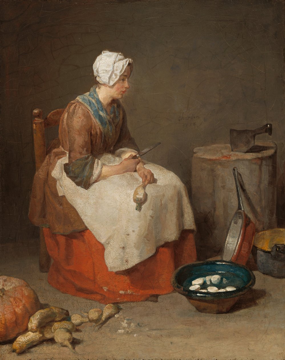 Keittiöneuvo, 1738. tekijältä Jean Baptiste Simeon Chardin