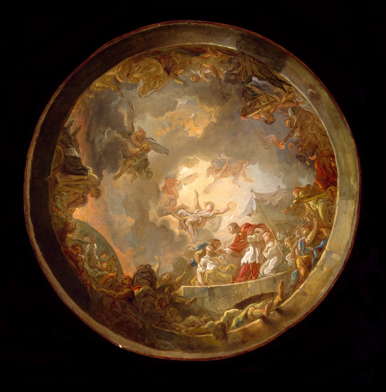 Saint Carlo Borromeo avustaa ruton uhreja, 1778 tekijältä Jean Simon Berthelemy