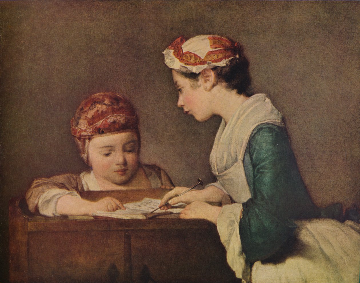 Nuori kuvernööri, n. 1735-1736 tekijältä Jean Baptiste Simeon Chardin