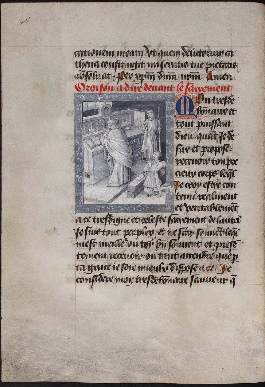 Pyhä messu Filippus Hyvän kanssa. Filippoksen Burgundialaisen tuntikirja, noin 1455 tekijältä Jean Tavernier