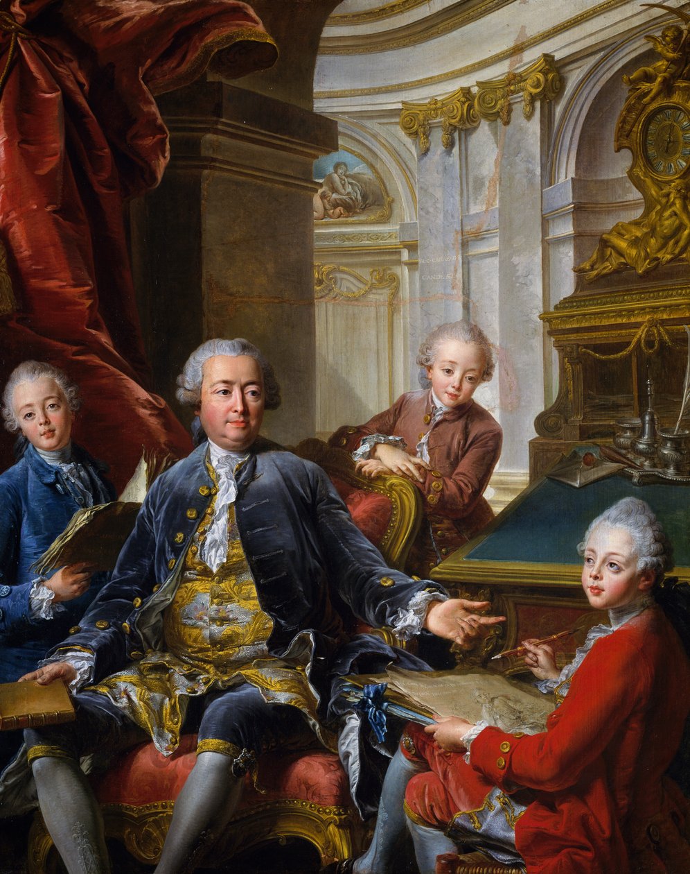 Monsieur Carre de Cande kolmen poikansa kanssa tekijältä Jean Valade
