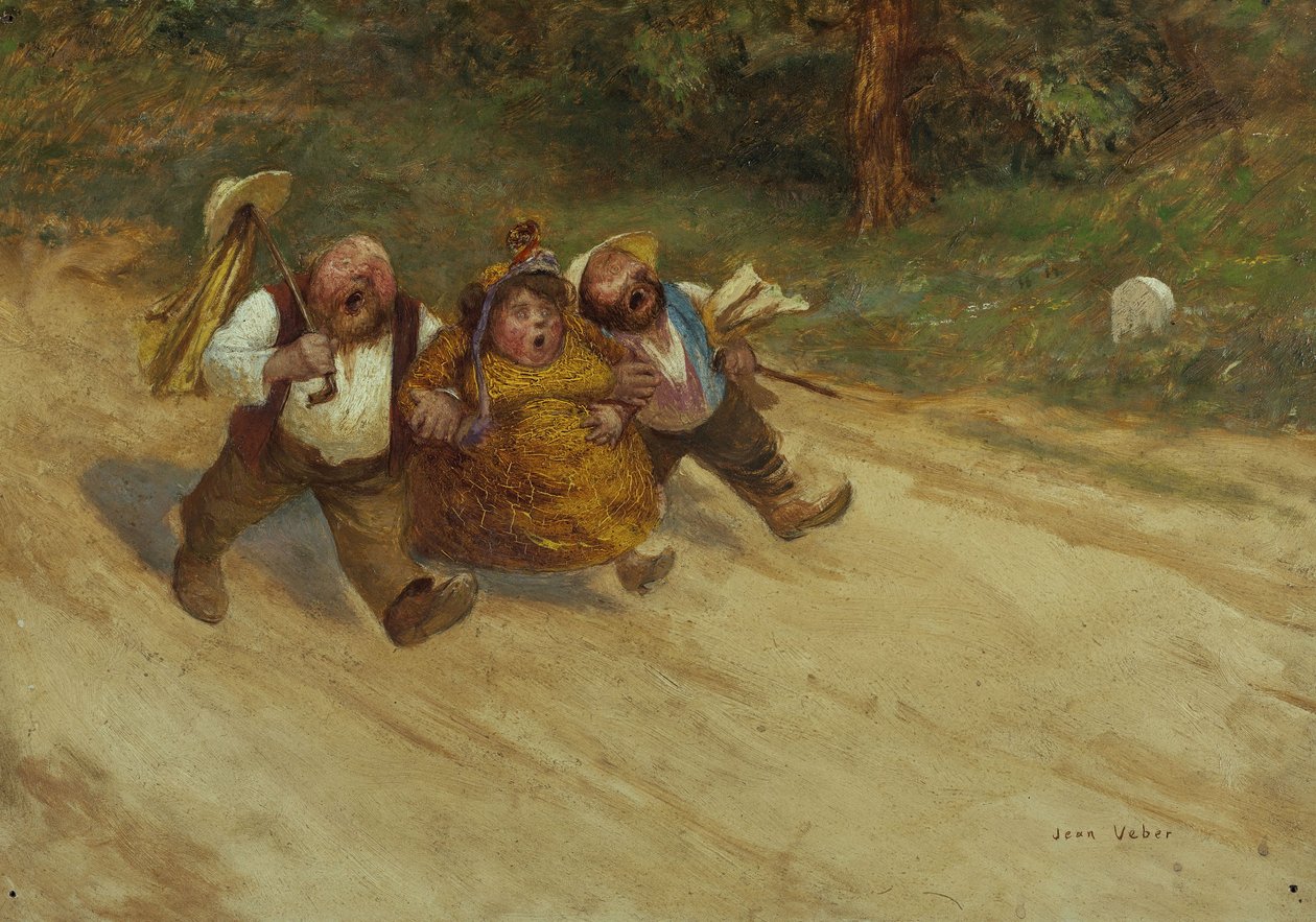 Kolme hyvää ystävää, n. 1902 (öljy) tekijältä Jean Veber