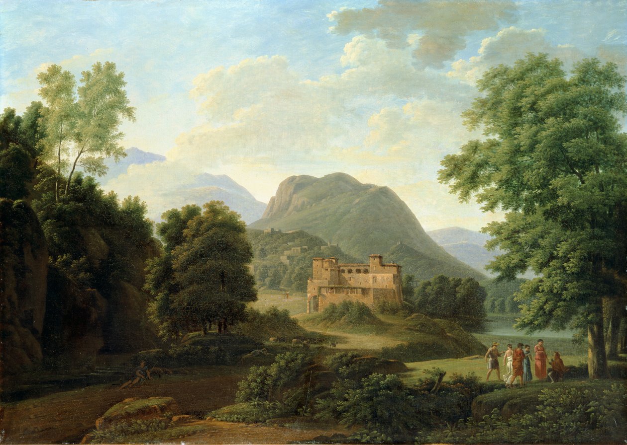 Toscanalainen maisema, 1827 tekijältä Jean Victor Bertin