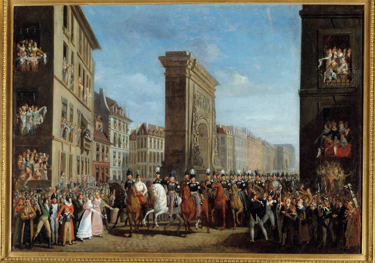 Ranskan kampanja (Sixiemen koalitio) "" Suvereenien liittolaisten kulku Boulevard Saint Denis
