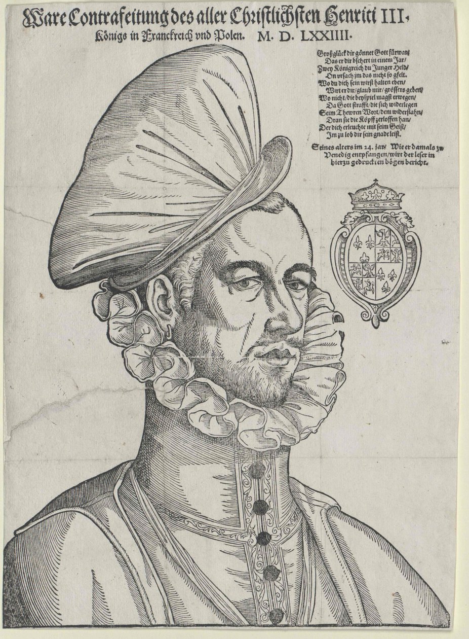 Ranskan kuningas Henrik III (painettu) tekijältä Jean de (after) Court