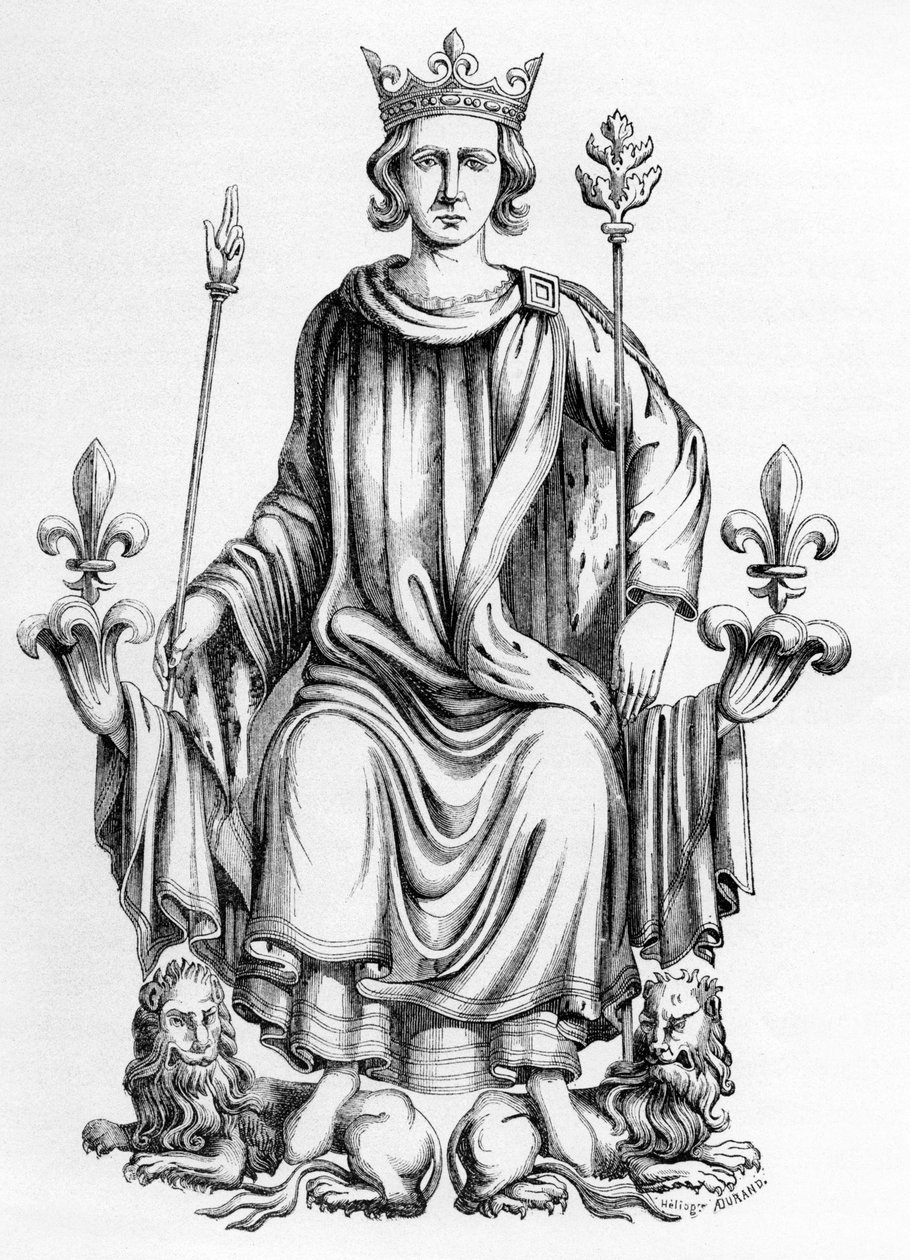 Kaarle VI, Ranskan kuningas, kuvitus teoksesta "Recueil des Rois de France de Jean Du Tillet" (kaiverrus) tekijältä Jean du (after) Tillet