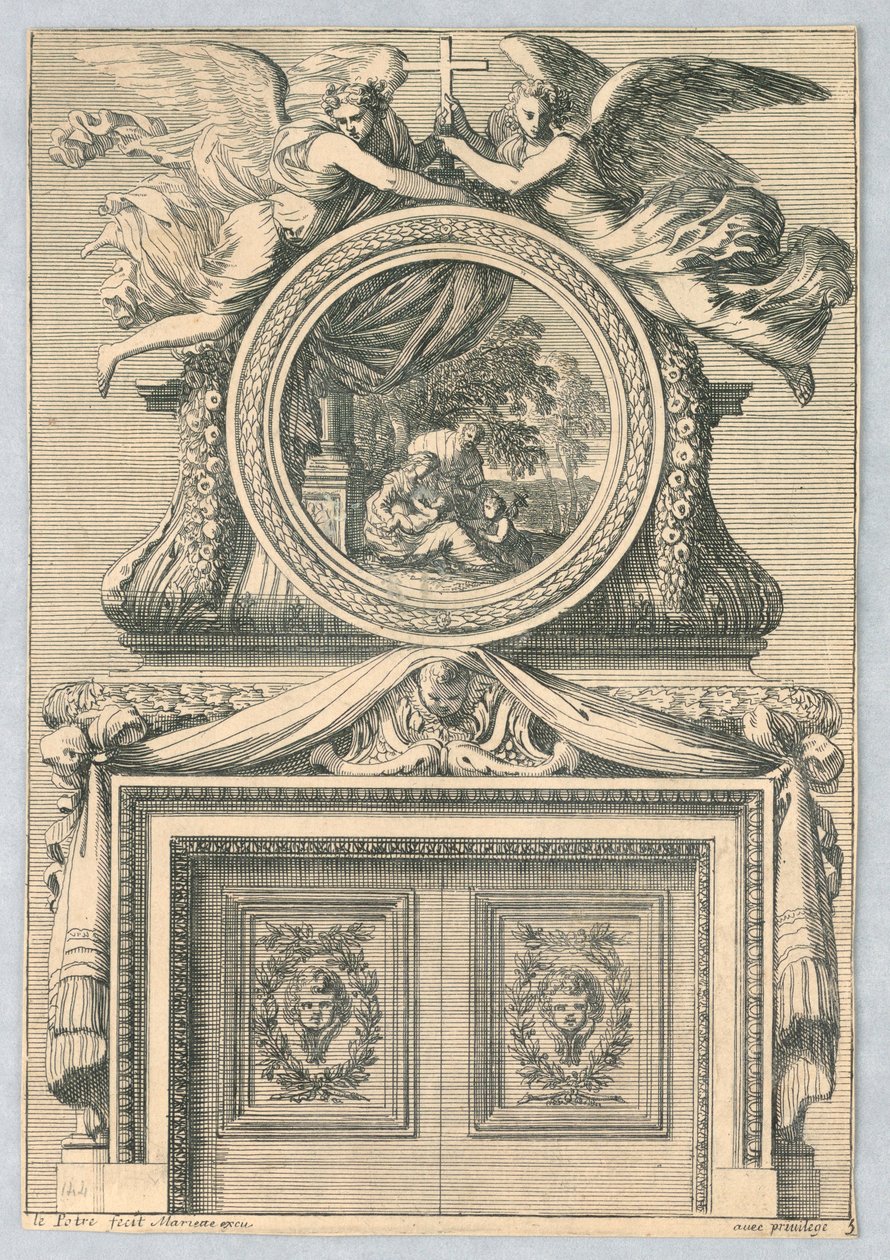 Design for Mantlepiece, "Cheminées a la Modern" tekijältä Jean le Pautre