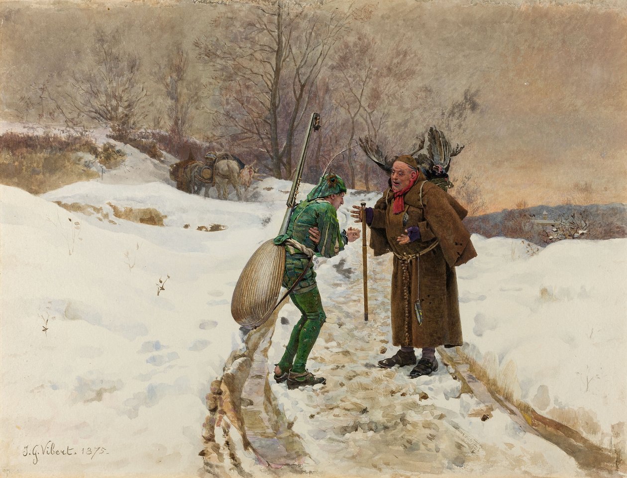 Muurahainen ja heinäsirkka tekijältä Jean or Jehan Georges Vibert