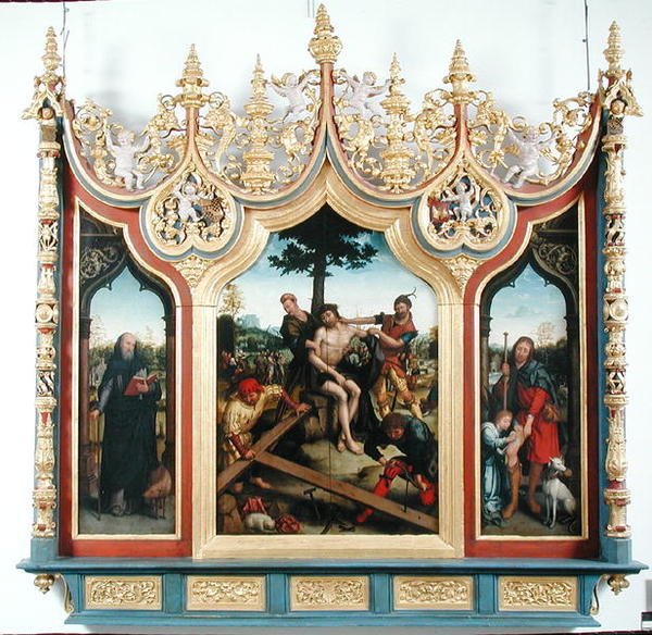 Kristuksen triptyykki teloijien kanssa, n. 1530-32 tekijältä Jean the Elder Bellegambe
