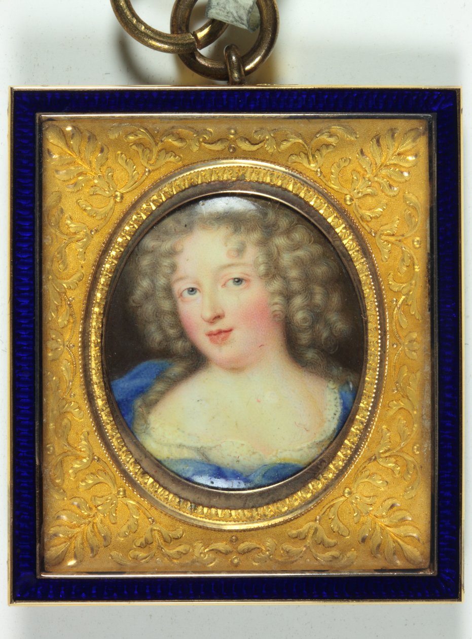 Nainen nimeltä Francoise-Marguerite De Sevigne, kreivitär De Grignan (emali) tekijältä Jean the Elder Petitot