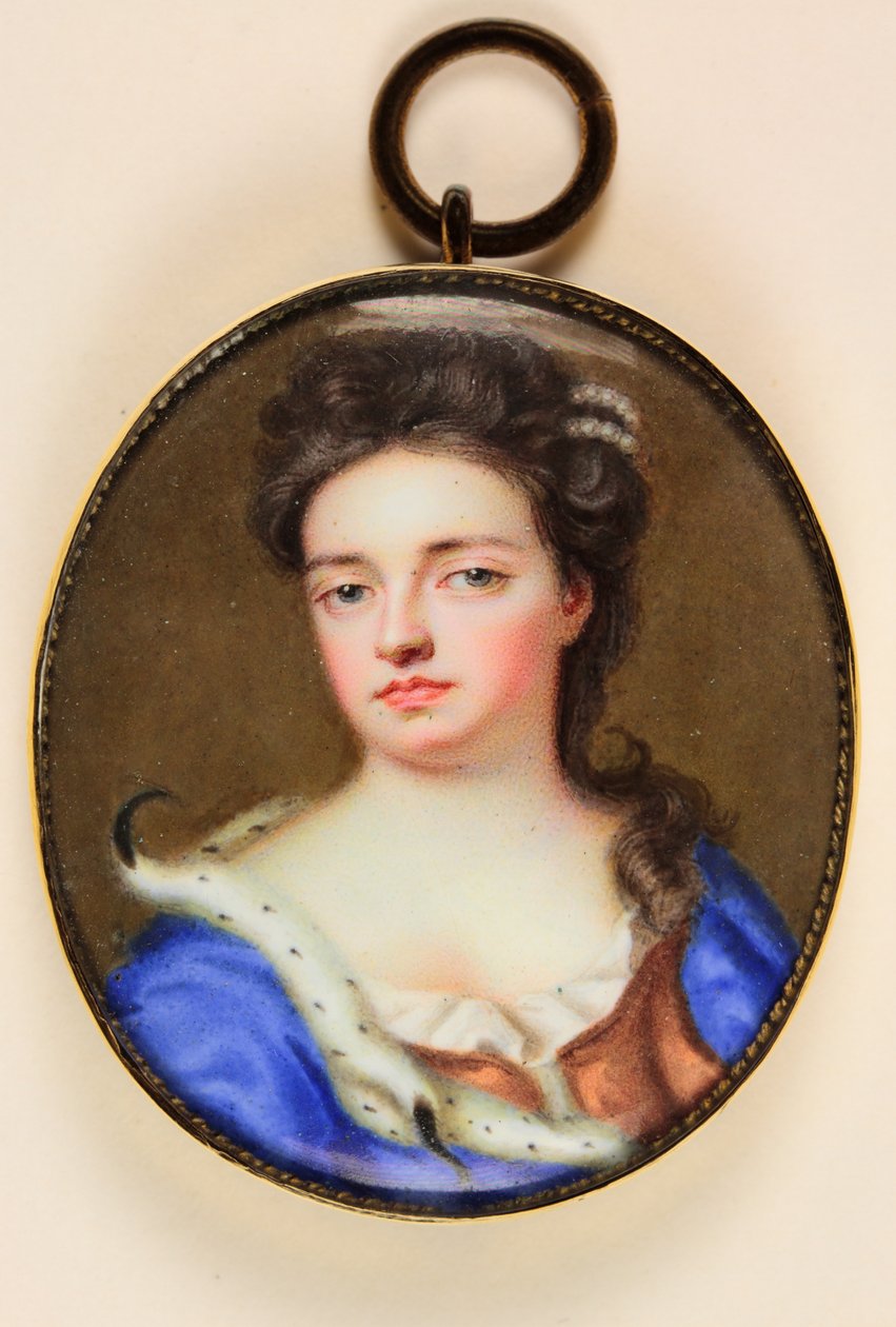 Queen Anne (akvarelli vellum) tekijältä Jean the Younger Petitot