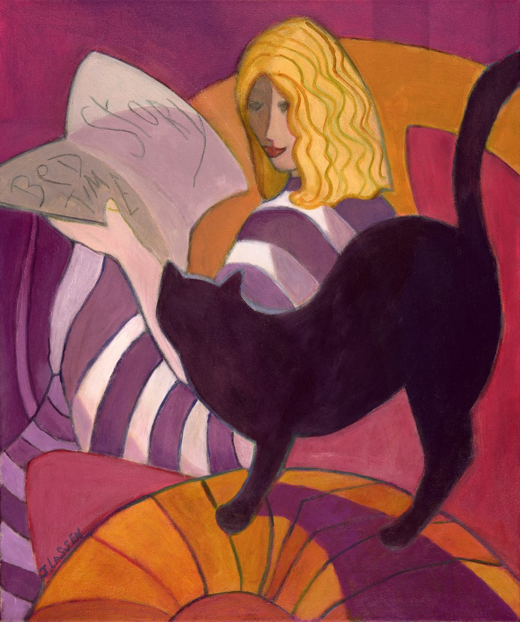 Bedtime Story, 2003-04 (akryyli kankaalle) tekijältä Jeanette Lassen