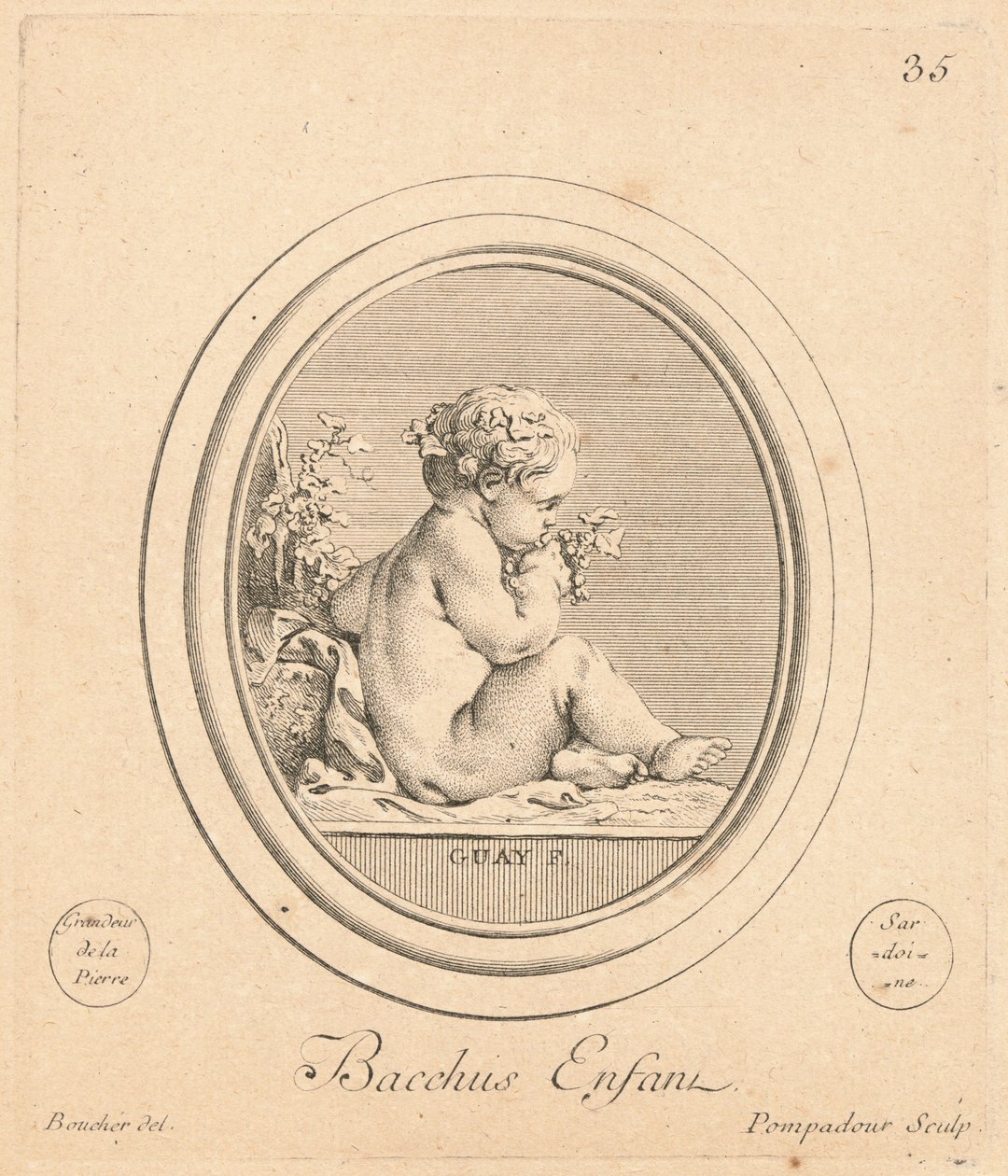 Bacchus enfant tekijältä Jeanne Antoinette Poisson, marquise de Pompadour after François Boucher after Jacques Guay