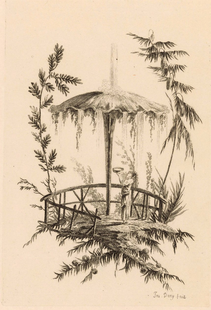 Fontaine chinoise dans un paysage tekijältä Jeanne Deny