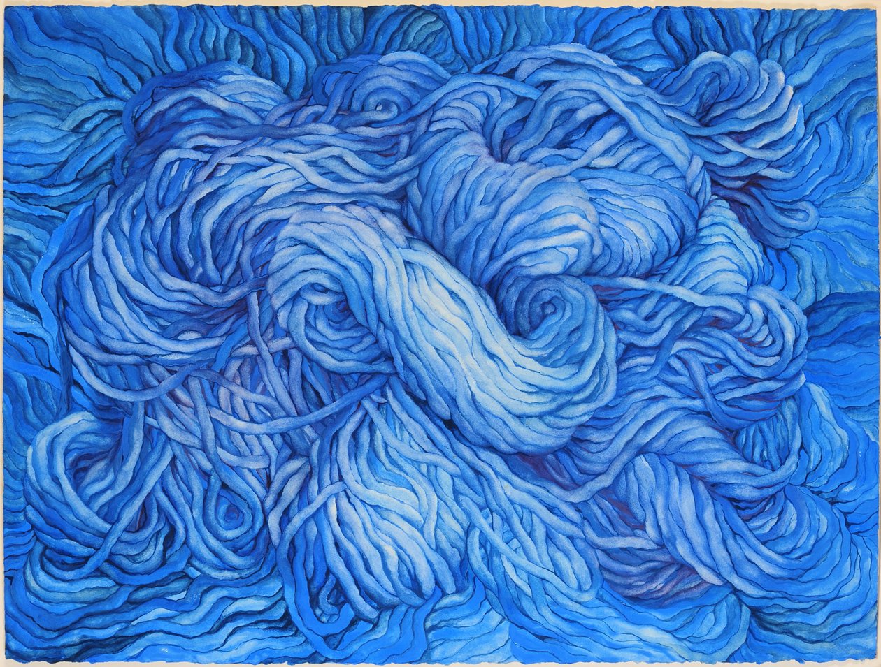Villan koboltinsininen, 2013 (guassi paperille) tekijältä Jeanne Maze