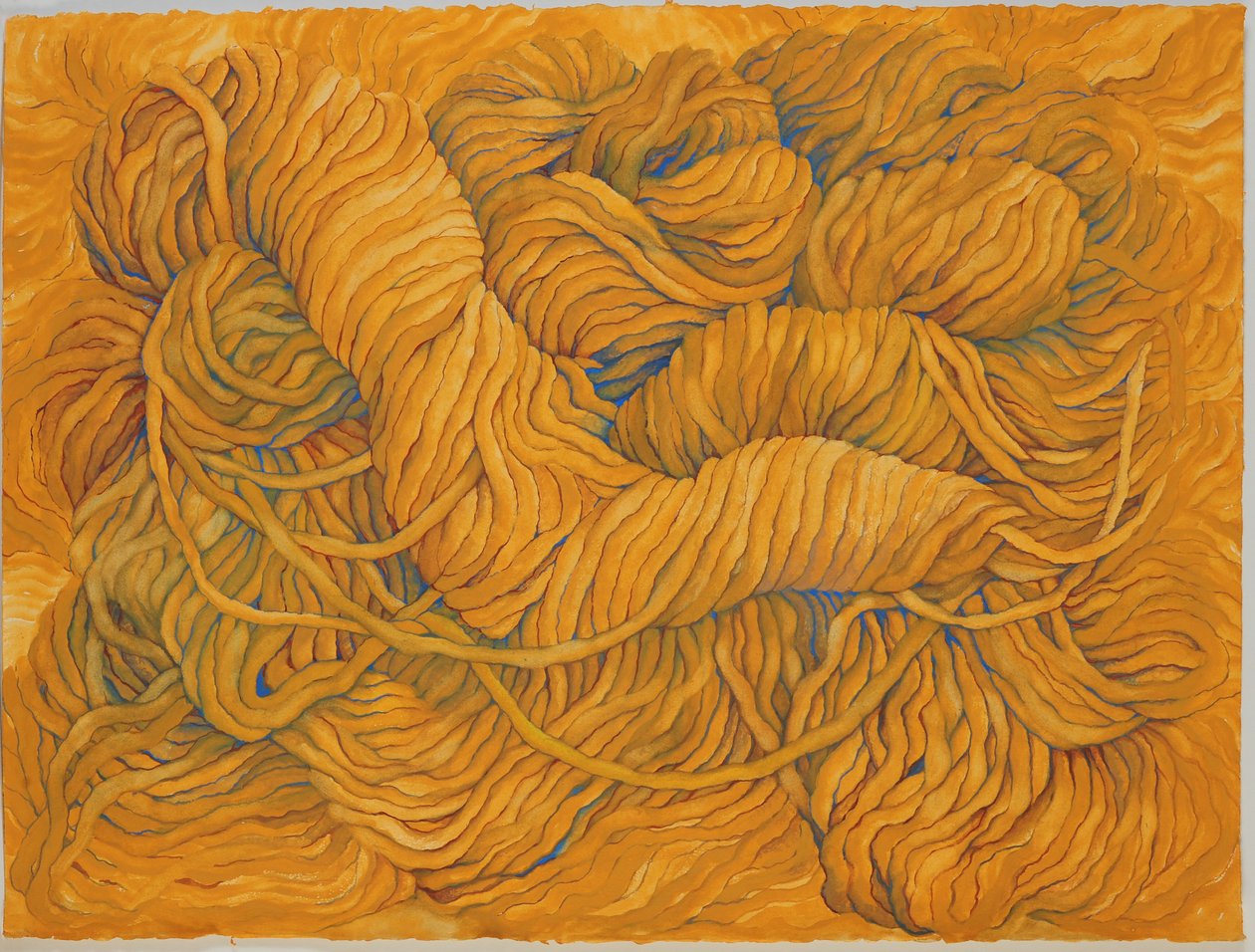 Wool Ochre Yellow, 2013 (guassi paperille) tekijältä Jeanne Maze