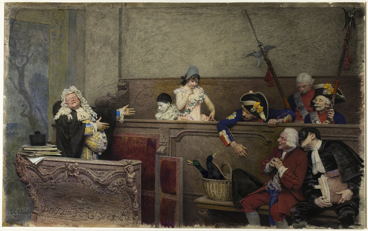 Pierrotin oikeudenkäynti tekijältä Jehan Georges Vibert