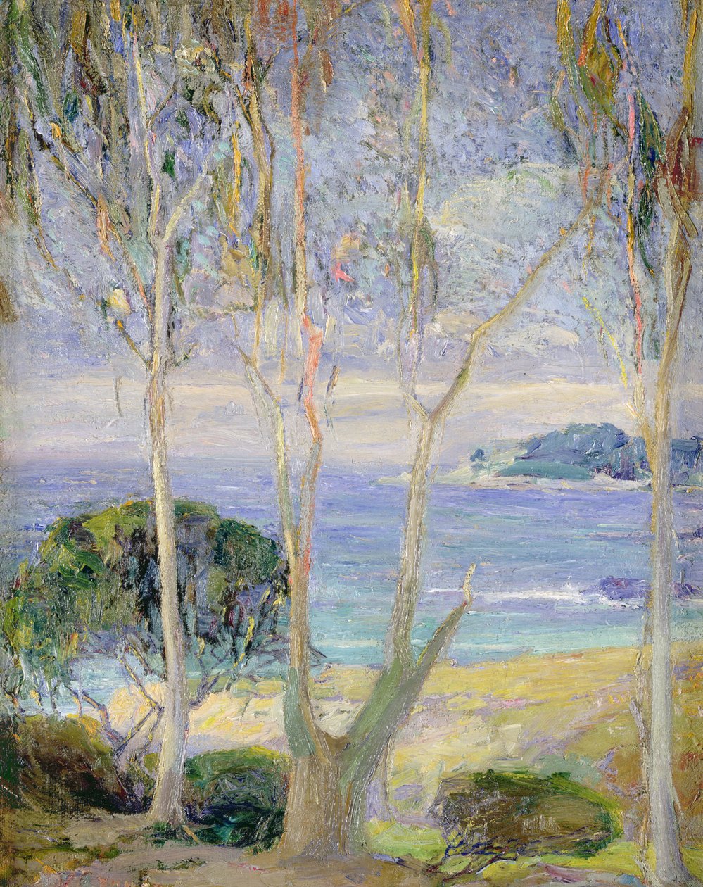 Selkeä päivä, Kalifornian rannikko, n. 1918 (öljy kankaalle) tekijältä Jennie Vennerstrom Cannon