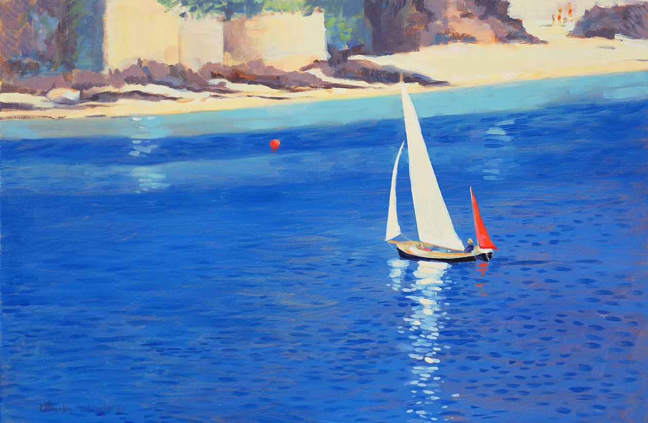 Salcombe - Yawl lähellä Millbayta, 1999 tekijältä Jennifer Wright
