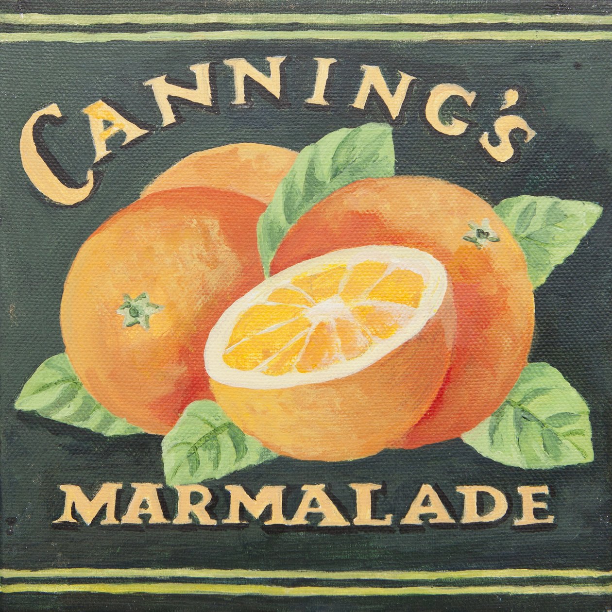 Cannings marmeladipurkin etiketti (akryyli) tekijältä Jennifer Abbott
