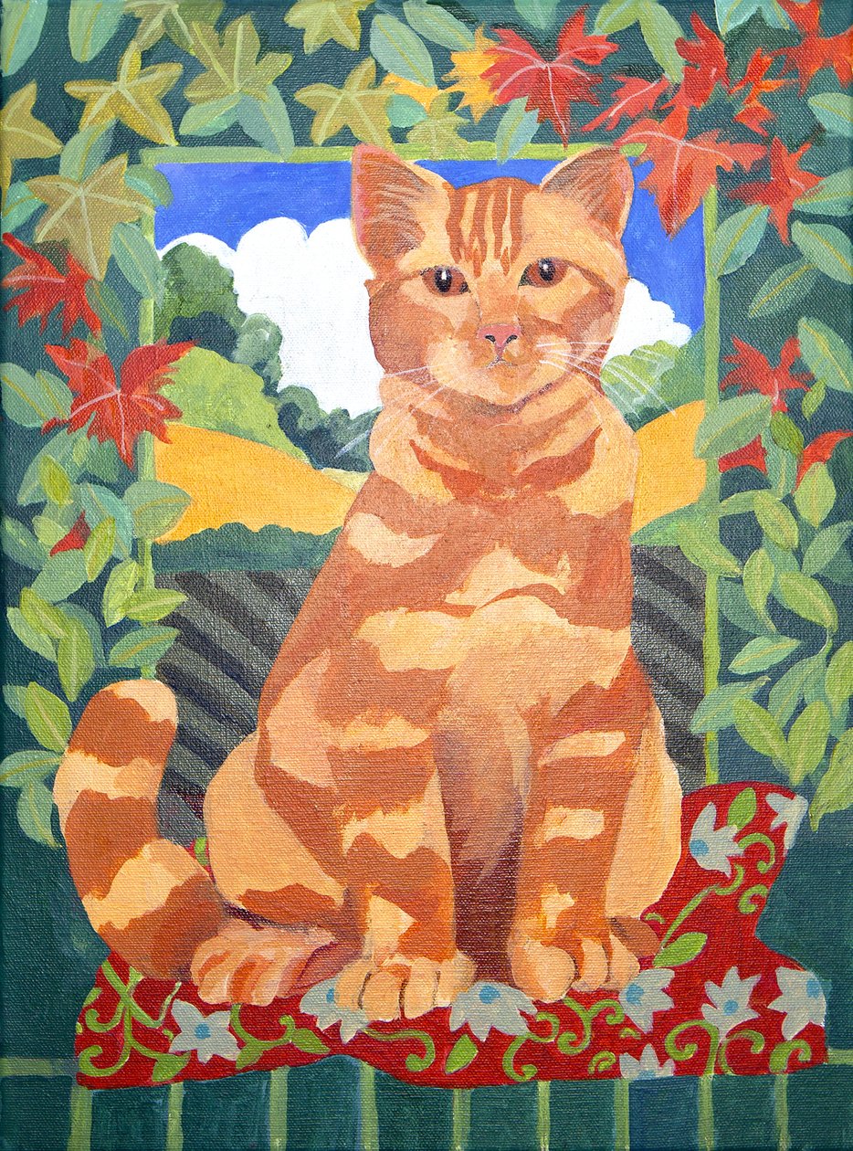 Kissa, 2014 (akryyli kankaalle) tekijältä Jennifer Abbott
