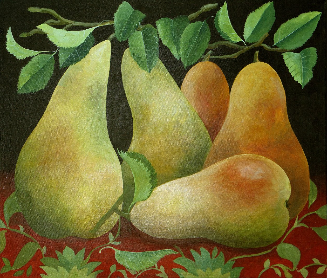Päärynät, 2014 (akryyli kankaalle) tekijältä Jennifer Abbott