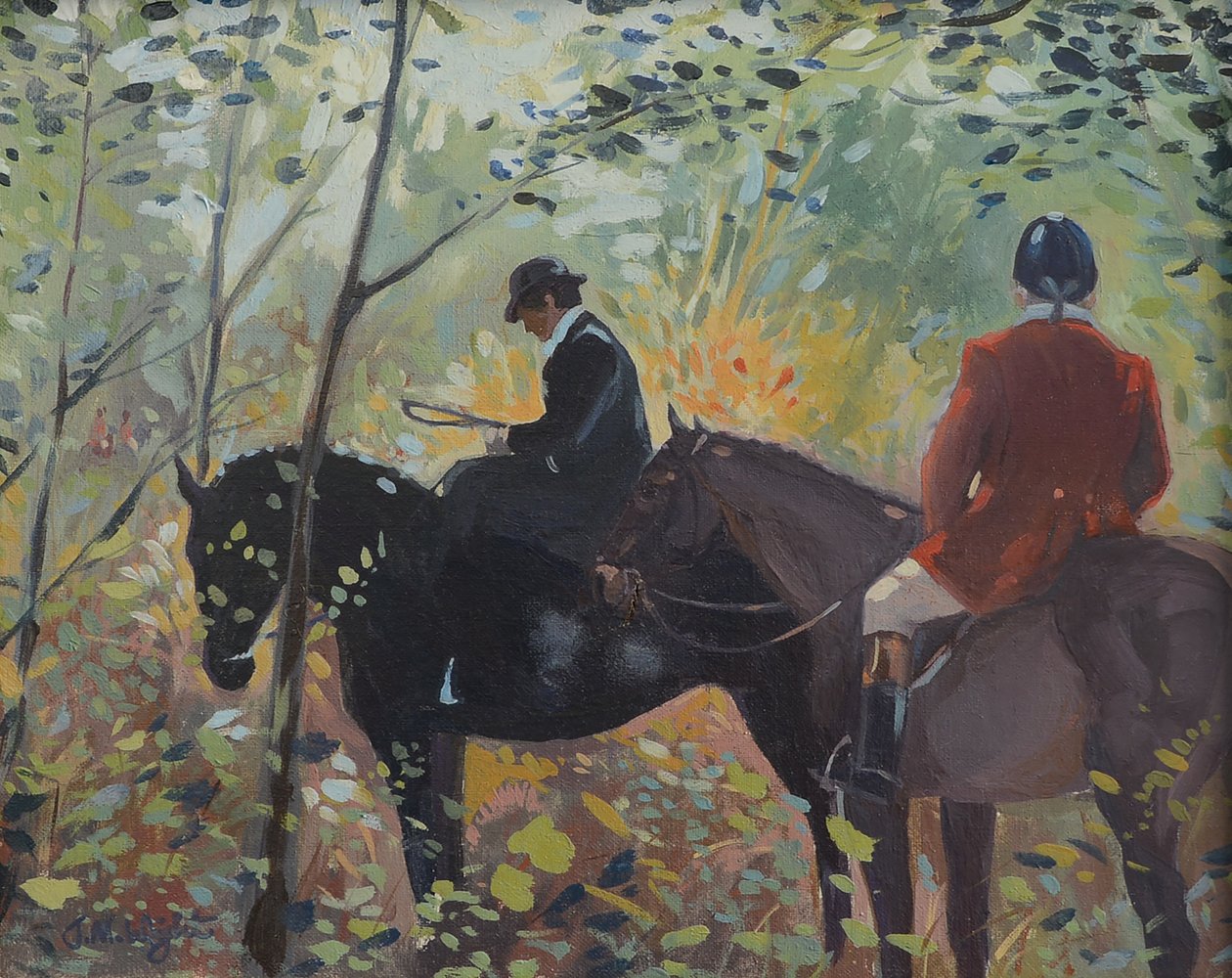Metsästys - odotus (öljy kankaalle) tekijältä Jennifer Wright