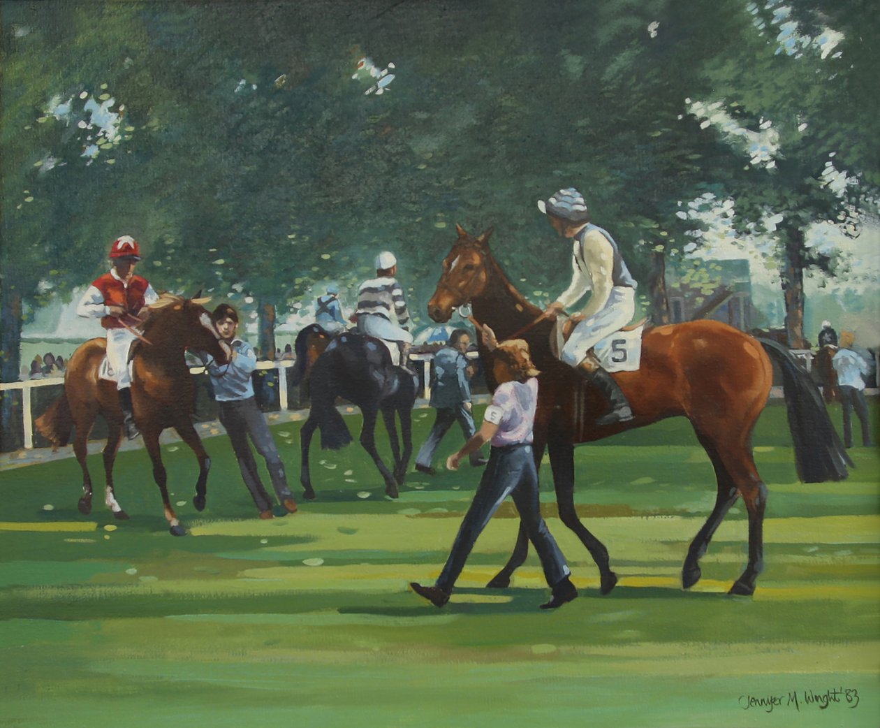 The Paddock, Windsor Races (öljy kankaalle) tekijältä Jennifer Wright