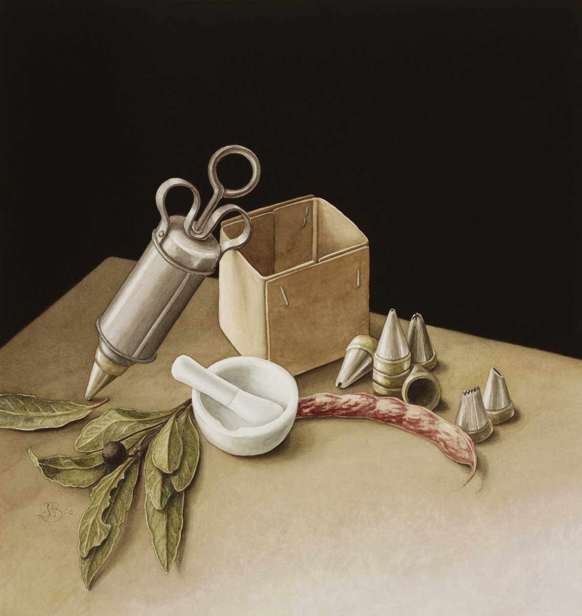 Keittiögeometria, 2005 (wc paperilla) tekijältä Jenny Barron