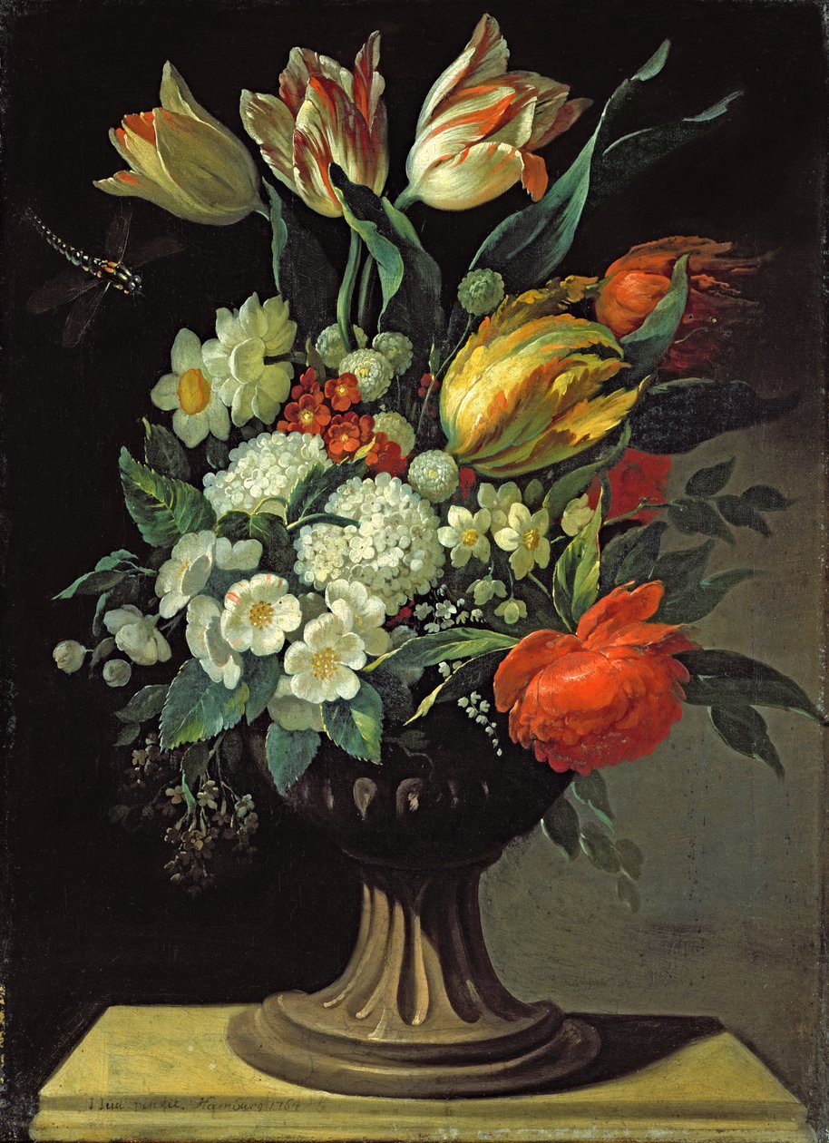 Asetelma kukkien kanssa, 1764 tekijältä Jens Juel