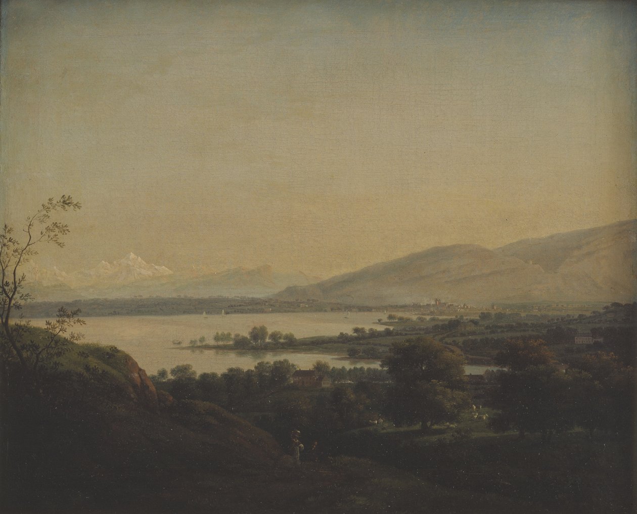 Näkymä Leman-järven yli kohti Mont Blancia ja Geneveä tekijältä Jens Juel