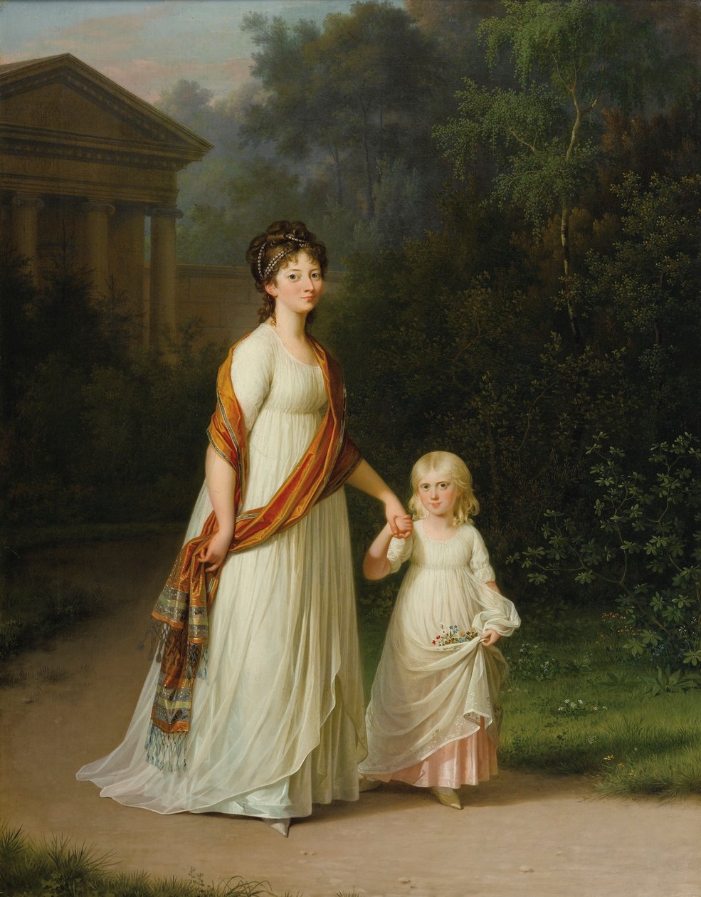 Marie Sophie Frederikke, Tanskan prinsessa ja hänen tyttärensä, prinsessa Caroline. tekijältä Jens Juel