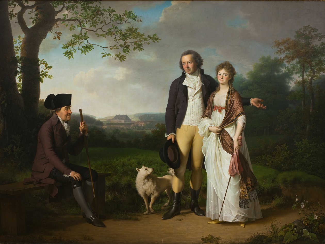 Niels Ryberg poikansa Johan Christianin ja minityttärensä Engelken kanssa, os Falbe, 1797 tekijältä Jens Juel