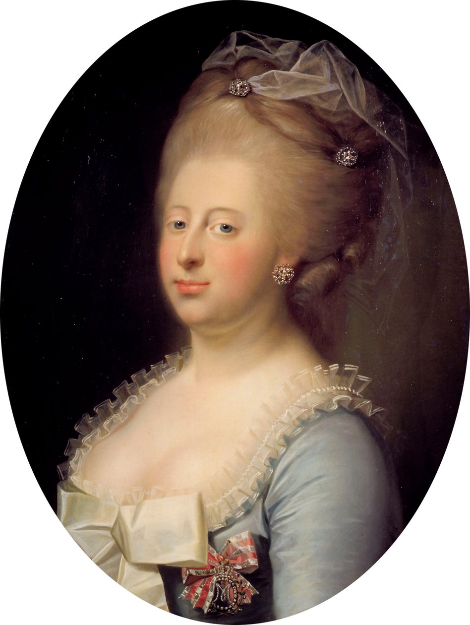 Ison-Britannian Caroline Matildan muotokuva 1751-1775, Tanskan kuningatar, 1771. tekijältä Jens Juel