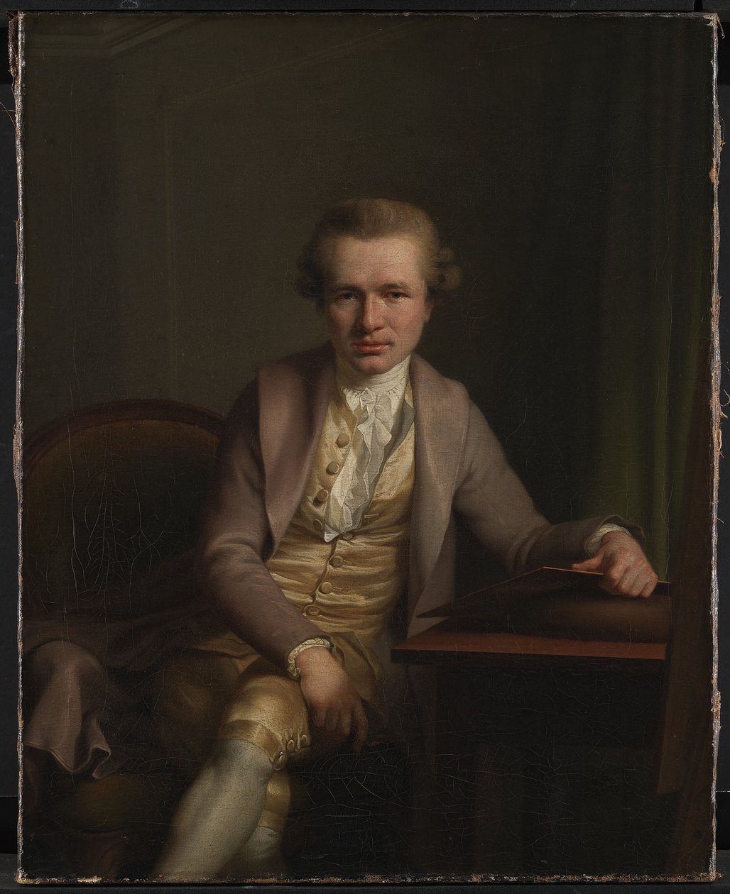 Kaivertaja Johann Friderich Clemens työpöydällään tekijältä Jens Juel