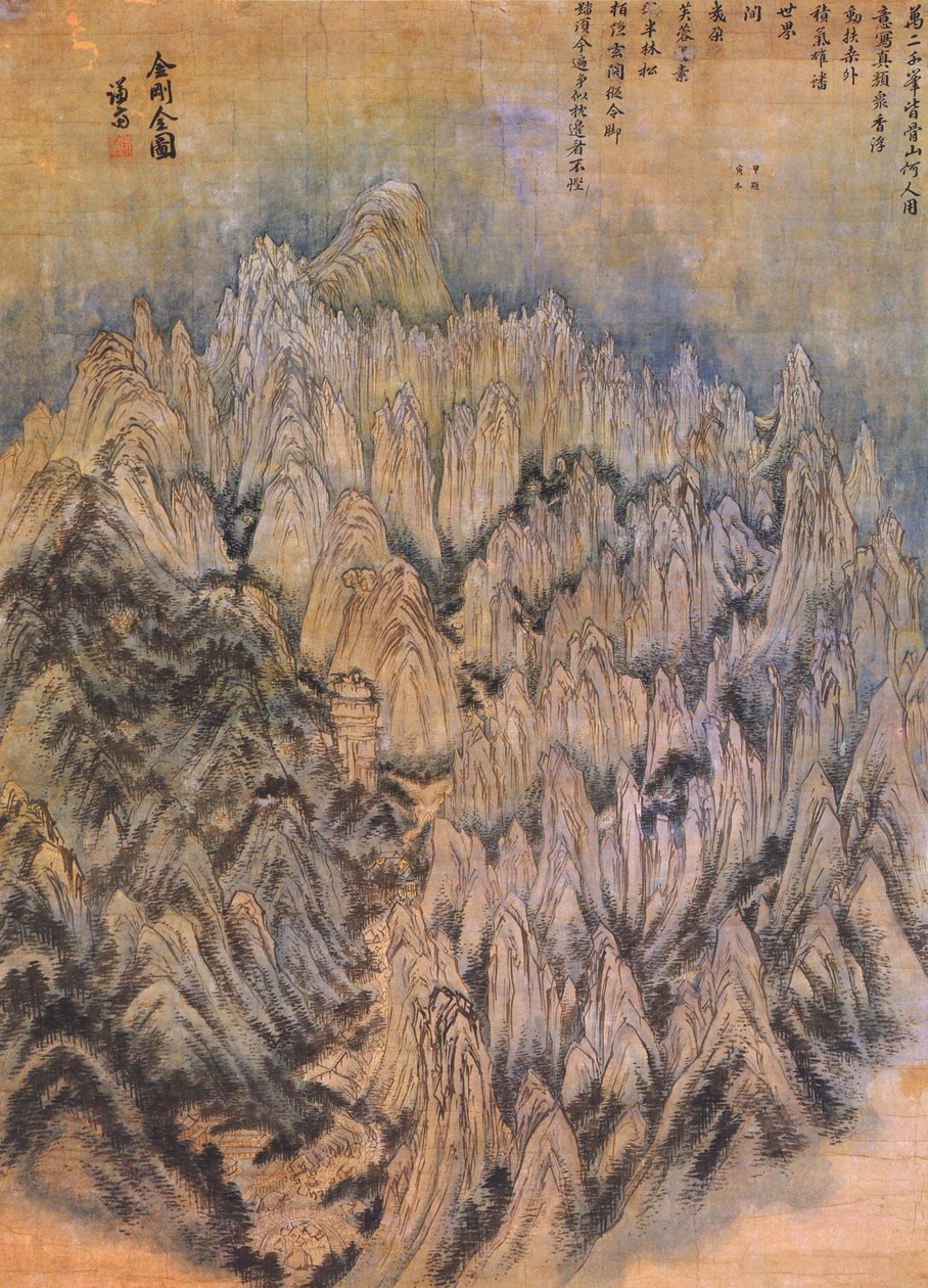 Yleiskuva Mt. Geumgangista tekijältä Jeong Seon