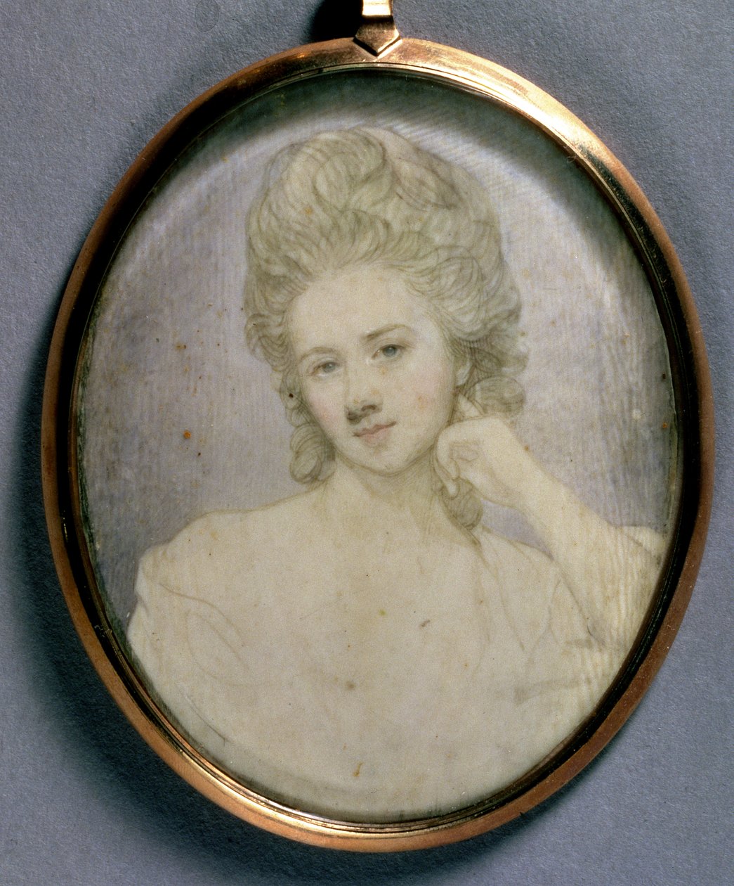Georgianan, Devonshiren herttuattaren, miniatyyri, n. 1775 tekijältä Jeremiah Meyer