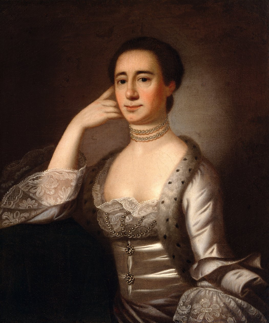 Rouva John Champneysin muotokuva, n. 1763 tekijältä Jeremiah Theus
