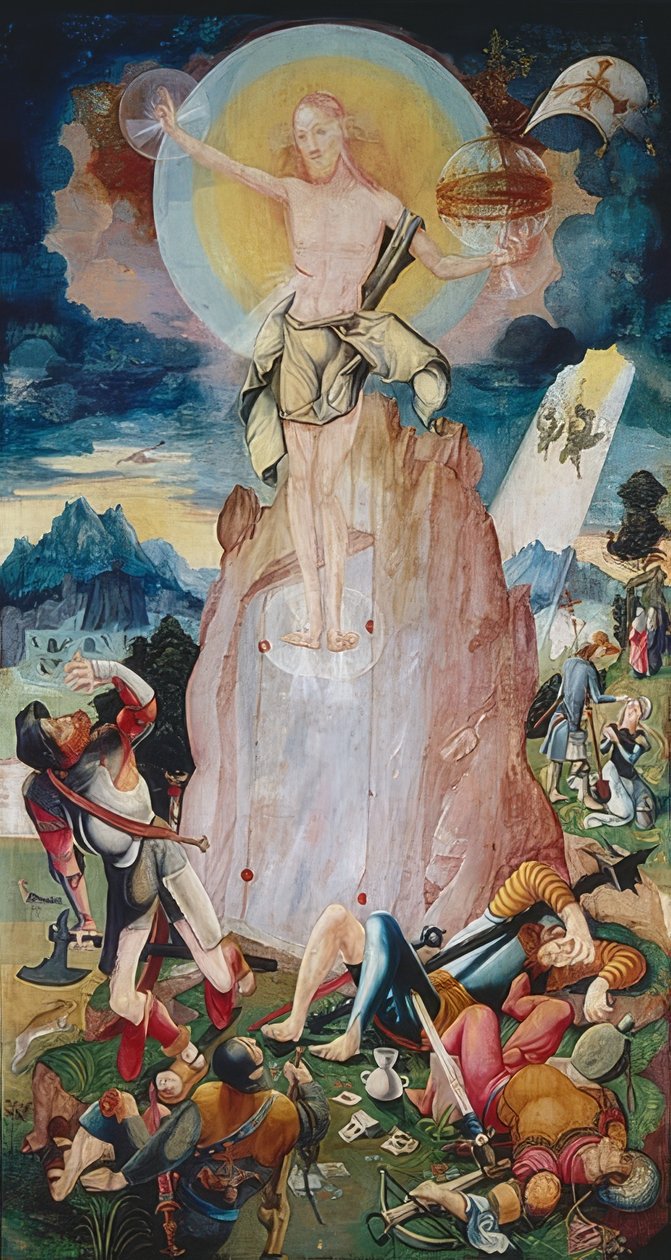 Kristuksen ylösnousemus (Herrenberg-alttarin oikea siipi). 1519 tekijältä Jerg Ratgeb