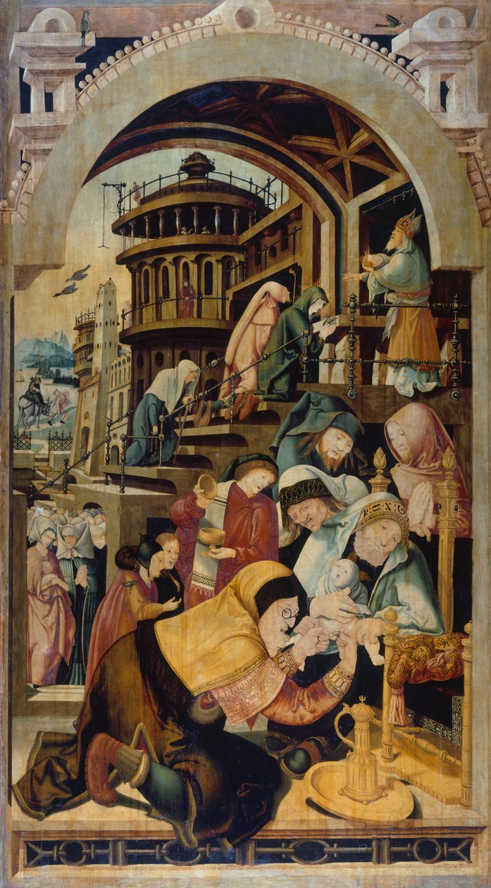 Jeesuksen ympärileikkaus, maalaus Jorg Ratgeb (n. 1480-1526), öljy paneelille tekijältä Jerg Ratgeb