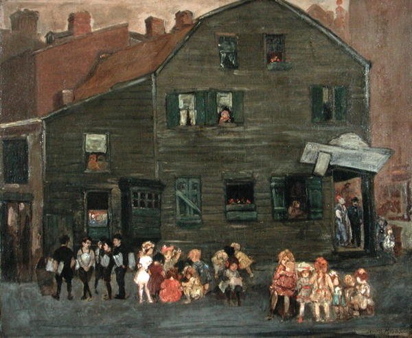 Vanha talo, n. 1910 (öljy kankaalle) tekijältä Jerome Myers