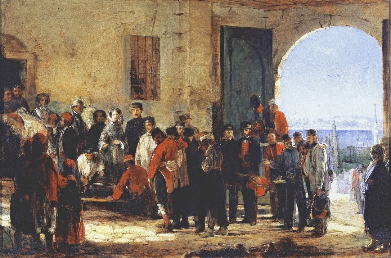 Krimin sota: sairaanhoitaja Florence Nightingale Scutarin sairaalassa Turkissa, 1856 tekijältä Jerry Barrett