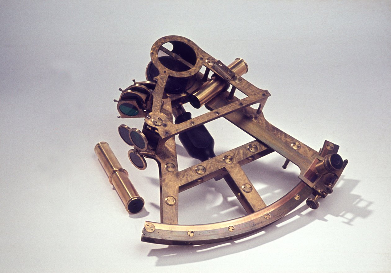 Kaksirunkoinen siltakekstantti, n. 1780 (messinki ja puu) tekijältä Jesse Ramsden