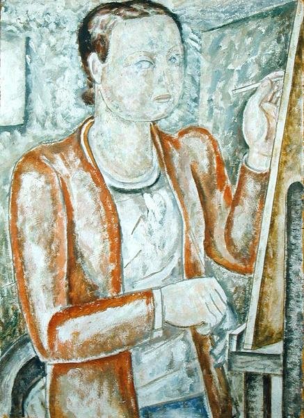 Omakuva, n. 1928 (öljy gesso-levylle) tekijältä Jessica Stewart Dismorr
