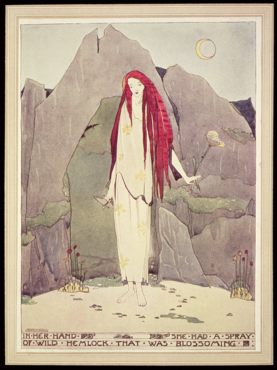 Kuvitus Oscar Wilden teoksesta "A House of Pomegranates", julkaistu 1891, tämä kopio 1915 tekijältä Jessie Marion King