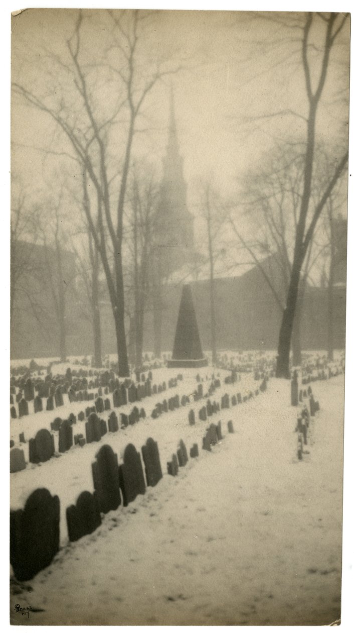 Old Granary Burying Ground Boston, USA, n. 1902-10 (gelatiinihopea valokuva) tekijältä Jessie Tarbox Beals