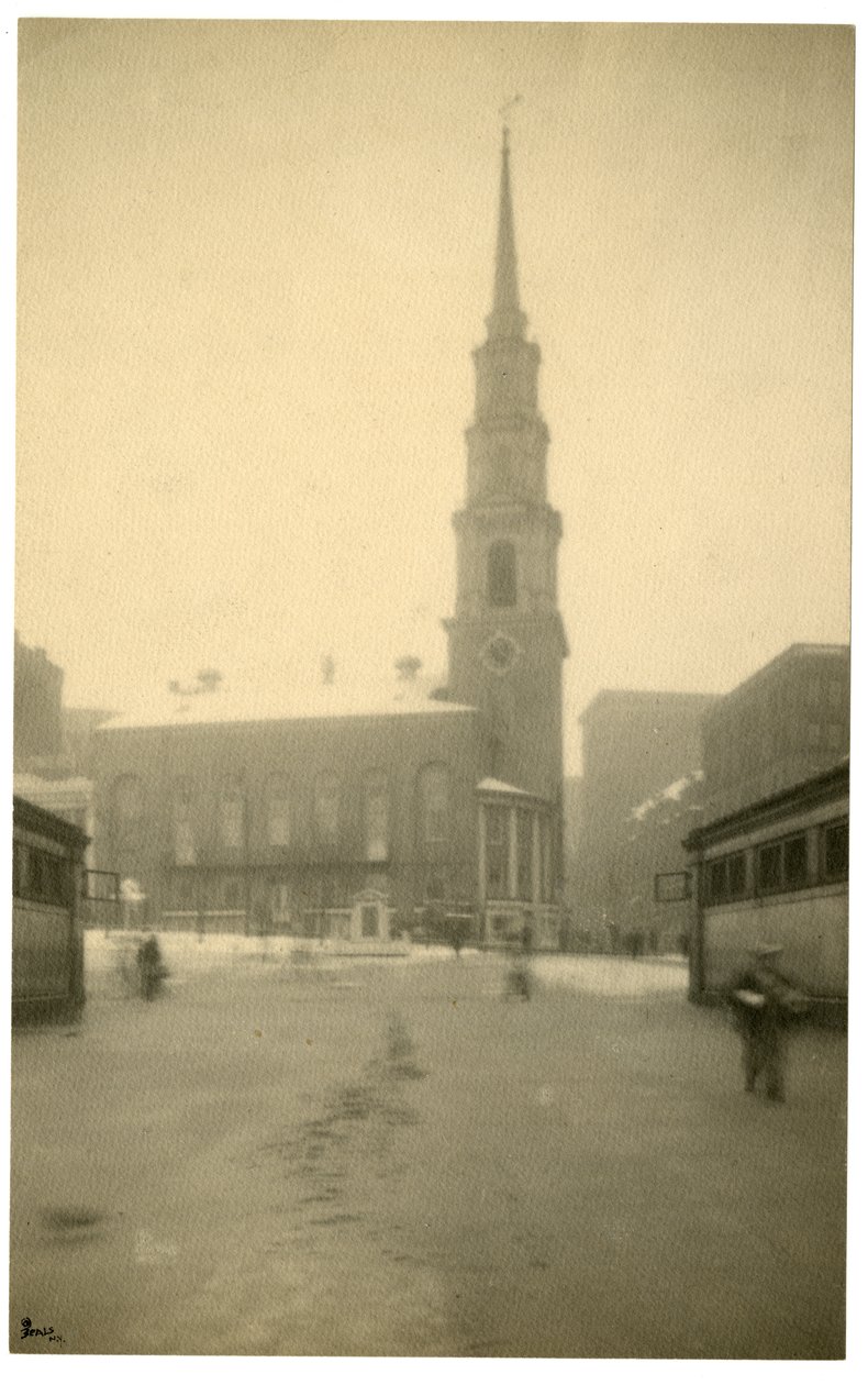 Park St Ch, Boston, USA, n. 1902-10 (gelatiinihopea valokuva) tekijältä Jessie Tarbox Beals