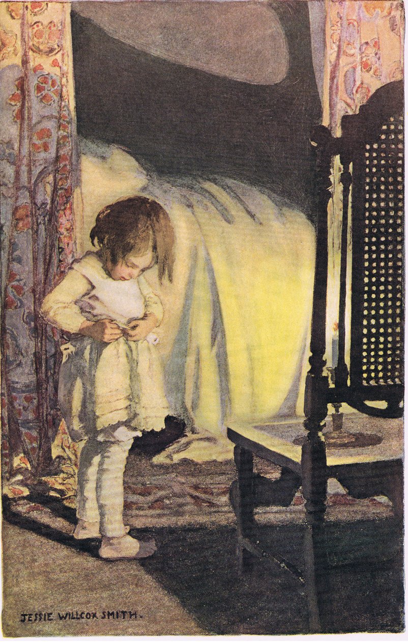 Nuori tyttö riisuutumassa, Robert Louis Stevensonin teoksesta A Child